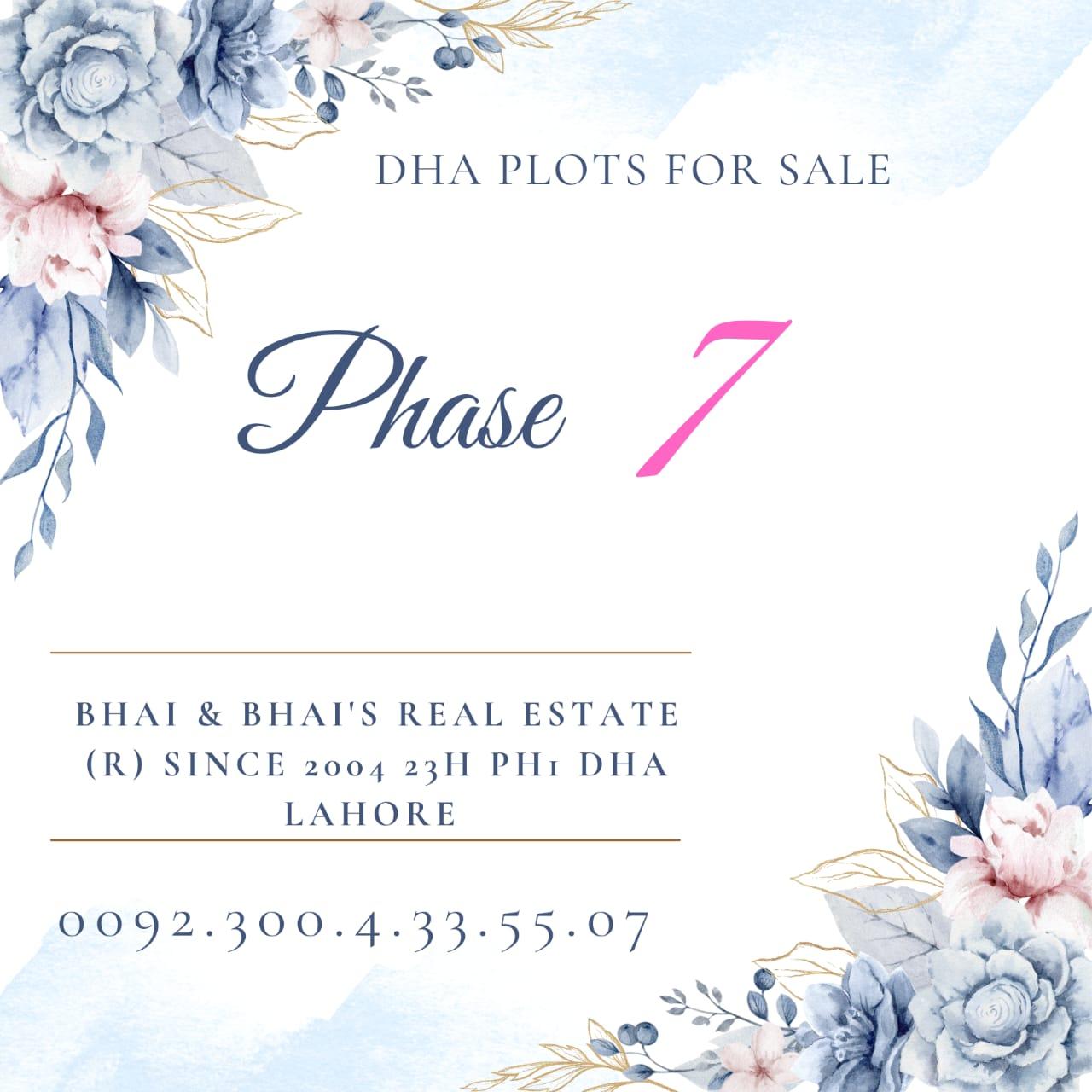 10 Marla plot for sale in DHA Lahore Phase 7