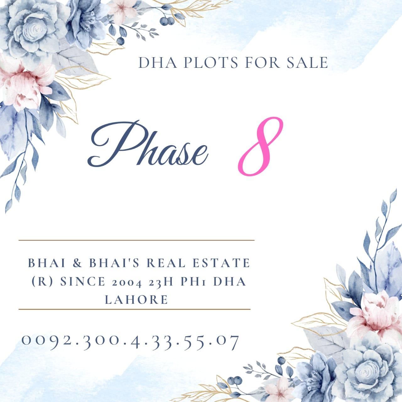 1 Kanal plot for sale in DHA Lahore Phase 8